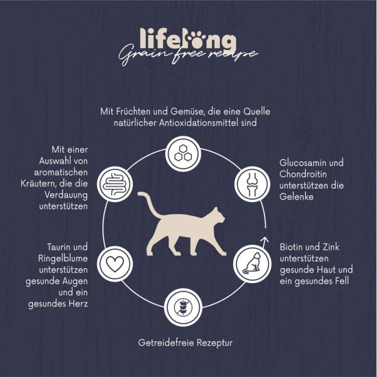 Amazon Brand - Lifelong - Cat Food for Adult Cats, Fine Prepared Dry Food with Fresh Chicken, Grain-Free Formula, 3 kg (1-Pack) Amazon Brand - Lifelong - Cat Food for Adult Cats, Fine Prepared Dry Food with Fresh Chicken, Grain-Free Formula, 3 kg (1-Pack)