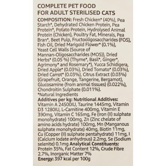 Amazon Brand - Lifelong - Cat Food for Adult Cats, Fine Prepared Dry Food with Fresh Chicken, Grain-Free Formula, 3 kg (1-Pack) Amazon Brand - Lifelong - Cat Food for Adult Cats, Fine Prepared Dry Food with Fresh Chicken, Grain-Free Formula, 3 kg (1-Pack)