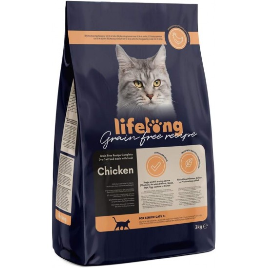 Amazon-Marke: Lifelong - Katzenfutter für junge Katzen (Junior), Fein zubereitetes Trockenfutter mit frischem Huhn, Getreidefreie Rezeptur, 3 kg (1er-Pack) Amazon-Marke: Lifelong - Katzenfutter für junge Katzen (Junior), Fein zubereitetes Trockenfutter mit frischem Huhn, Getreidefreie Rezeptur, 3 kg (1er-Pack)