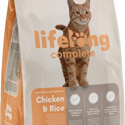 Amazon brand: Lifelong Complete Dry Food for Adult Cats, Rich in Chicken & Rice, 1 x 3kg Amazon brand: Lifelong Complete Dry Food for Adult Cats, Rich in Chicken & Rice, 1 x 3kg