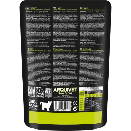 Arquivet Sterilized Turkey 10kg (Pack of 1) Arquivet Sterilized Turkey 10kg (Pack of 1)