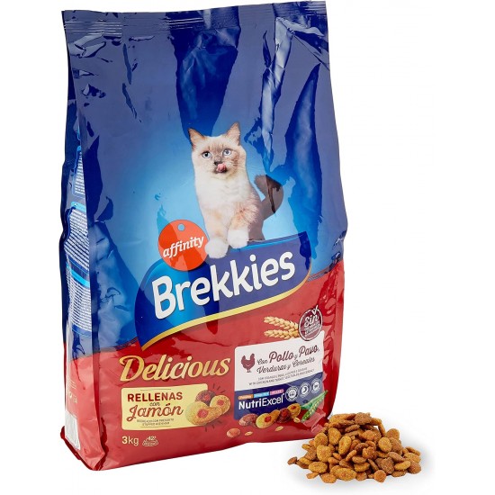 BREKKIES Excel Feline Adult Delicious Aves 3 kg PVP