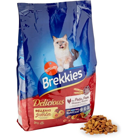 BREKKIES Excel Feline Adult Delicious Aves 3 kg PVP BREKKIES Excel Feline Adult Delicious Aves 3 kg PVP