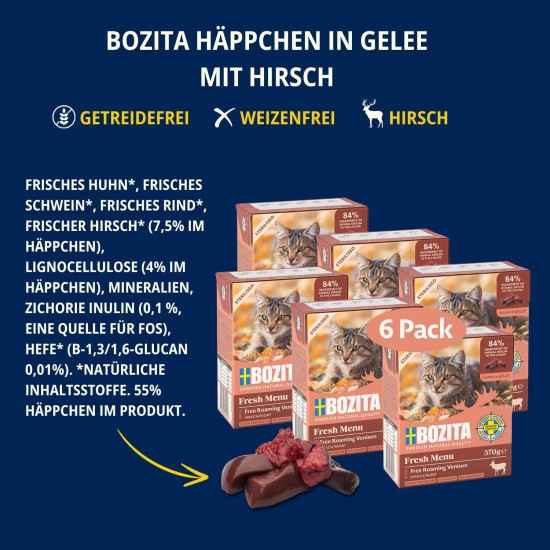 Bozita Indoor & Sterilised Cat Dry Food with Reindeer - 2kg - Wheat Cat Food for Sterilised Domestic Cats - 33% Protein, 14% Fat - GMO Free, Complete Food Bozita Indoor & Sterilised Cat Dry Food with Reindeer - 2kg - Wheat Cat Food for Sterilised Domestic Cats - 33% Protein, 14% Fat - GMO Free, Complete Food