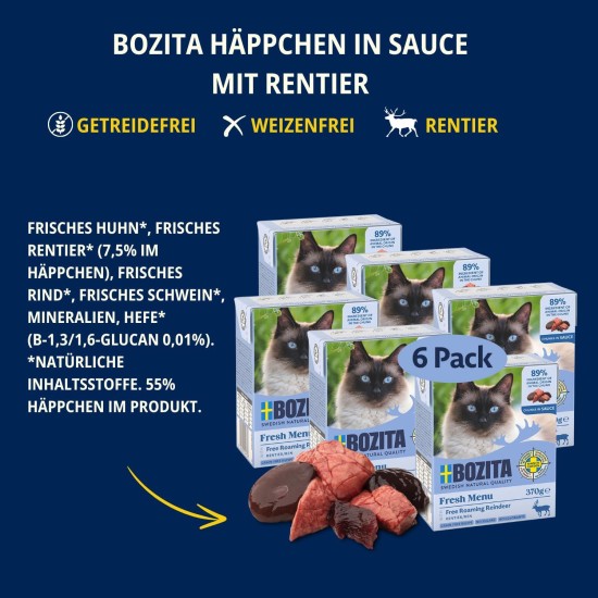 Bozita Indoor & Sterilised Cat Dry Food with Reindeer - 2kg - Wheat Cat Food for Sterilised Domestic Cats - 33% Protein, 14% Fat - GMO Free, Complete Food Bozita Indoor & Sterilised Cat Dry Food with Reindeer - 2kg - Wheat Cat Food for Sterilised Domestic Cats - 33% Protein, 14% Fat - GMO Free, Complete Food