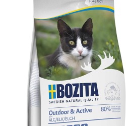 Bozita Outdoor & Active Dry Cat Food with Elk - 400 g - Dry Food for Active, Sensitive Cats - 30% Protein, 20% Fat - No Sugar & GMO - From Sweden