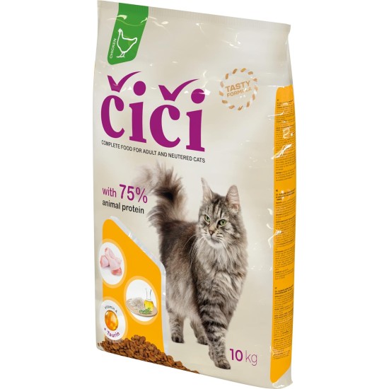 CiCi Complete Dry Cat Food for Adults and Neutered Cats with Poultry 10kg CiCi Complete Dry Cat Food for Adults and Neutered Cats with Poultry 10kg