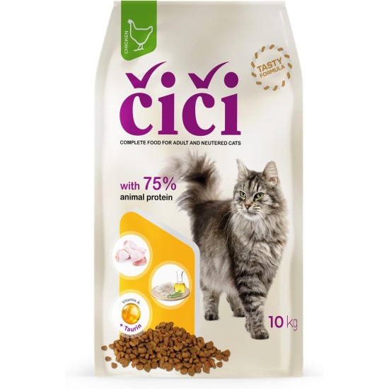 CiCi Complete Dry Cat Food for Adults and Neutered Cats with Poultry 10kg CiCi Complete Dry Cat Food for Adults and Neutered Cats with Poultry 10kg