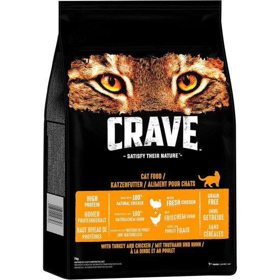 Crave Adult Dry Food with Beef & Chicken, 7 kg (1 Bag) - Premium Dry Cat Food with High Protein Content and Grain-Free - Made with 100% Natural Beef & Chicken Crave Adult Dry Food with Beef & Chicken, 7 kg (1 Bag) - Premium Dry Cat Food with High Protein Content and Grain-Free - Made with 100% Natural Beef & Chicken