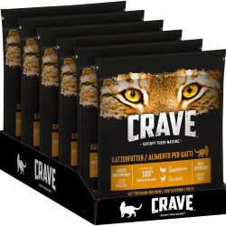 Crave Adult Dry Food with Turkey & Chicken, 6 Bags, 6 x 750 g, Premium Dry Cat Food with High Protein Content and Grain-Free, Made with 100% Natural Chicken Crave Adult Dry Food with Turkey & Chicken, 6 Bags, 6 x 750 g, Premium Dry Cat Food with High Protein Content and Grain-Free, Made with 100% Natural Chicken