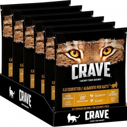 Crave Adult Dry Food with Turkey & Chicken, 6 Bags, 6 x 750 g, Premium Dry Cat Food with High Protein Content and Grain-Free, Made with 100% Natural Chicken Crave Adult Dry Food with Turkey & Chicken, 6 Bags, 6 x 750 g, Premium Dry Cat Food with High Protein Content and Grain-Free, Made with 100% Natural Chicken