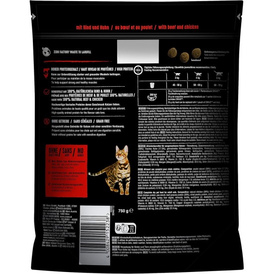 Crave Adult Dry Food with Turkey & Chicken, 6 Bags, 6 x 750 g, Premium Dry Cat Food with High Protein Content and Grain-Free, Made with 100% Natural Chicken Crave Adult Dry Food with Turkey & Chicken, 6 Bags, 6 x 750 g, Premium Dry Cat Food with High Protein Content and Grain-Free, Made with 100% Natural Chicken
