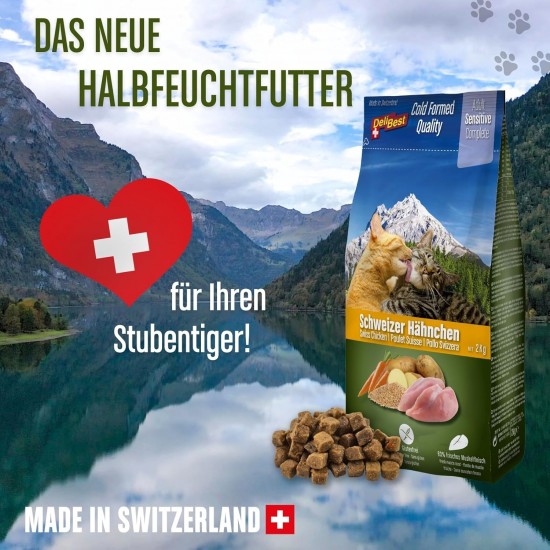 DeliBest Adult Sensitive Complete Cat Beef I Semi-Moist Cat Food for Cats Adult I Made from 100% Swiss Beef I Grain-Free & No Other Additives I Cat Food Cold Pressed I 600 g DeliBest Adult Sensitive Complete Cat Beef I Semi-Moist Cat Food for Cats Adult I Made from 100% Swiss Beef I Grain-Free & No Other Additives I Cat Food Cold Pressed I 600 g