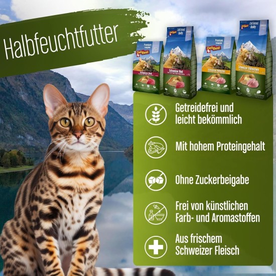 DeliBest Adult Sensitive Complete Cat Beef I Semi-Moist Cat Food for Cats Adult I Made from 100% Swiss Beef I Grain-Free & No Other Additives I Cat Food Cold Pressed I 600 g DeliBest Adult Sensitive Complete Cat Beef I Semi-Moist Cat Food for Cats Adult I Made from 100% Swiss Beef I Grain-Free & No Other Additives I Cat Food Cold Pressed I 600 g