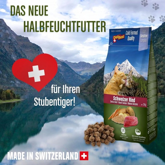 DeliBest Adult Sensitive Complete Cat Beef I Semi-Moist Cat Food for Cats Adult I Made from 100% Swiss Beef I Grain-Free & No Other Additives I Cat Food Cold Pressed I 600 g DeliBest Adult Sensitive Complete Cat Beef I Semi-Moist Cat Food for Cats Adult I Made from 100% Swiss Beef I Grain-Free & No Other Additives I Cat Food Cold Pressed I 600 g
