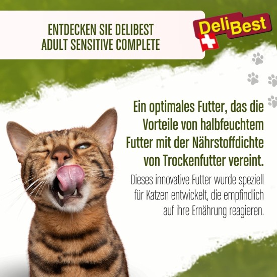 DeliBest Adult Sensitive Complete Cat Beef I Semi-Moist Cat Food for Cats Adult I Made from 100% Swiss Beef I Grain-Free & No Other Additives I Cat Food Cold Pressed I 600 g DeliBest Adult Sensitive Complete Cat Beef I Semi-Moist Cat Food for Cats Adult I Made from 100% Swiss Beef I Grain-Free & No Other Additives I Cat Food Cold Pressed I 600 g