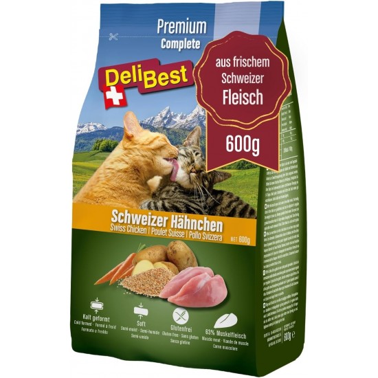 DeliBest Adult Sensitive Complete Cat Beef I Semi-Moist Cat Food for Cats Adult I Made from 100% Swiss Beef I Grain-Free & No Other Additives I Cat Food Cold Pressed I 600 g DeliBest Adult Sensitive Complete Cat Beef I Semi-Moist Cat Food for Cats Adult I Made from 100% Swiss Beef I Grain-Free & No Other Additives I Cat Food Cold Pressed I 600 g