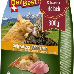 DeliBest Adult Sensitive Complete Cat Chicken, Dry Food for Cats, Made from 100% Swiss Chicken, Gluten Free & No Additives, Cat Food, Cold Pressed, 600 g DeliBest Adult Sensitive Complete Cat Chicken, Dry Food for Cats, Made from 100% Swiss Chicken, Gluten Free & No Additives, Cat Food, Cold Pressed, 600 g
