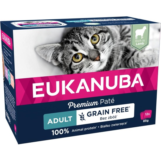 EUKANUBA Junior Wet Grain-Free Cat Food - Premium Wet Food with Lots of Salmon for Kittens, 12 x 85 g EUKANUBA Junior Wet Grain-Free Cat Food - Premium Wet Food with Lots of Salmon for Kittens, 12 x 85 g