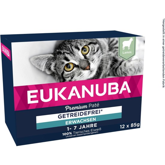 EUKANUBA Junior Wet Grain-Free Cat Food - Premium Wet Food with Lots of Salmon for Kittens, 12 x 85 g EUKANUBA Junior Wet Grain-Free Cat Food - Premium Wet Food with Lots of Salmon for Kittens, 12 x 85 g