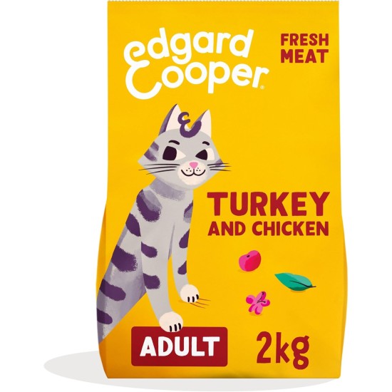 Edgard & Cooper Adult Cat Food (Turkey & Chicken, 2 kg), Sterilized and Active Cat Food, Grain-Free, Natural Ingredients, Fresh Meat, Hypoallergenic, No Edgard & Cooper Adult Cat Food (Turkey & Chicken, 2 kg), Sterilized and Active Cat Food, Grain-Free, Natural Ingredients, Fresh Meat, Hypoallergenic, No