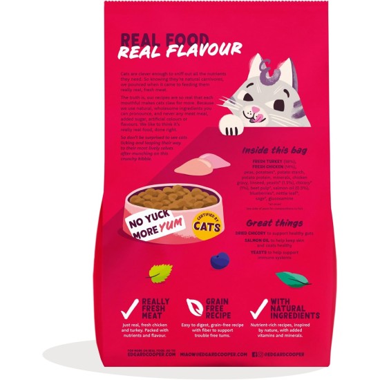 Edgard & Cooper Cat Food for Seniors (Turkey & Chicken, 2kg), Sterilized and Active Cat Food, Grain-Free, Natural Ingredients, Fresh Meat, Hypoallergenic, No Added Sugar Edgard & Cooper Cat Food for Seniors (Turkey & Chicken, 2kg), Sterilized and Active Cat Food, Grain-Free, Natural Ingredients, Fresh Meat, Hypoallergenic, No Added Sugar