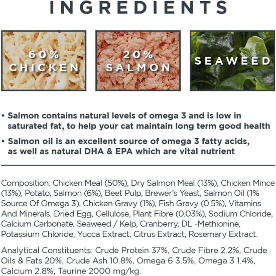 Encore Complete Natural Grain-Free Chicken with Salmon Flavour Dry Food for Adult Cats - Pack of 3 x 800g Bags Encore Complete Natural Grain-Free Chicken with Salmon Flavour Dry Food for Adult Cats - Pack of 3 x 800g Bags
