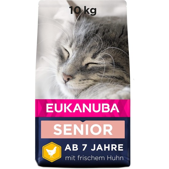 Eukanuba Dry Cat Food Senior Chicken Liver, 10 kg