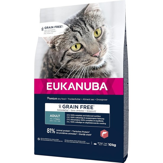 Eukanuba Senior Katzenfutter trocken getreidefrei - Premium Trockenfutter mit viel Lachs für ältere Katzen, 2kg Eukanuba Senior Katzenfutter trocken getreidefrei - Premium Trockenfutter mit viel Lachs für ältere Katzen, 2kg