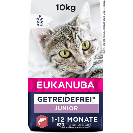 Eukanuba Senior Katzenfutter trocken getreidefrei - Premium Trockenfutter mit viel Lachs für ältere Katzen, 2kg Eukanuba Senior Katzenfutter trocken getreidefrei - Premium Trockenfutter mit viel Lachs für ältere Katzen, 2kg