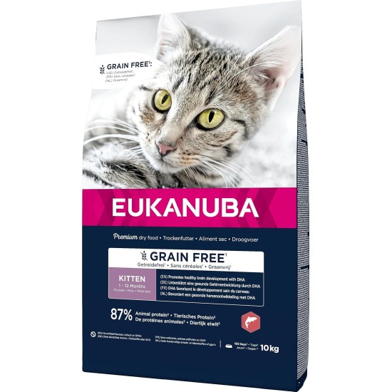 Eukanuba Senior Katzenfutter trocken getreidefrei - Premium Trockenfutter mit viel Lachs für ältere Katzen, 2kg Eukanuba Senior Katzenfutter trocken getreidefrei - Premium Trockenfutter mit viel Lachs für ältere Katzen, 2kg