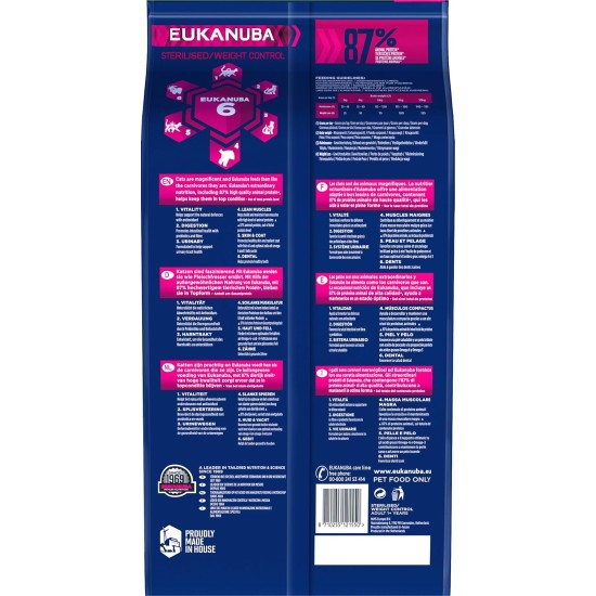 Eukanuba Special Food for Cats, Premium Dry Food, Tailored to Special Needs (Sensible Digestion / Sterilised / Anti-Hair Balls) Eukanuba Special Food for Cats, Premium Dry Food, Tailored to Special Needs (Sensible Digestion / Sterilised / Anti-Hair Balls)