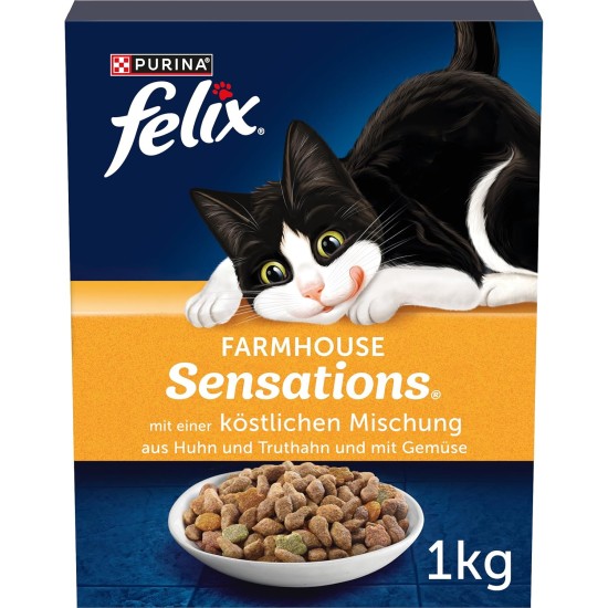 FELIX Farmhouse Sensations Dry Cat Food with Chicken and Turkey 1 kg FELIX Farmhouse Sensations Dry Cat Food with Chicken and Turkey 1 kg