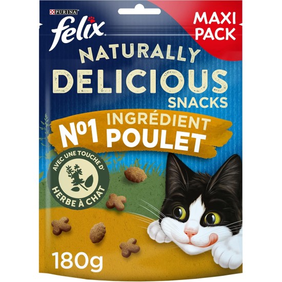 FELIX Naturally Delicious Snacks | Adult | Treats for Cats | Chicken with a Touch of Grass | 180 g FELIX Naturally Delicious Snacks | Adult | Treats for Cats | Chicken with a Touch of Grass | 180 g