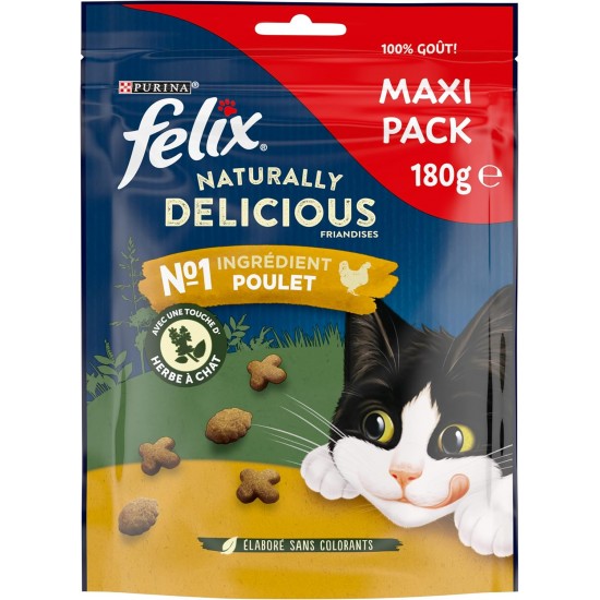 FELIX Naturally Delicious Snacks | Adult | Treats for Cats | Chicken with a Touch of Grass | 180 g FELIX Naturally Delicious Snacks | Adult | Treats for Cats | Chicken with a Touch of Grass | 180 g