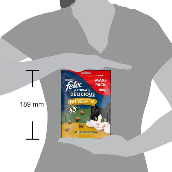 FELIX Naturally Delicious Snacks | Adult | Treats for Cats | Chicken with a Touch of Grass | 180 g FELIX Naturally Delicious Snacks | Adult | Treats for Cats | Chicken with a Touch of Grass | 180 g