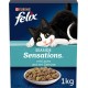 FELIX Seaside Sensations Dry Cat Food with Salmon and Vegetables, Pack of 1 (1 x 1 kg)