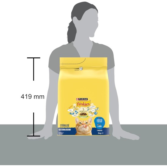 FRISKIES Salmon, Tuna and Vegetables - 3kg - Dry Food for Sterilised Cats FRISKIES Salmon, Tuna and Vegetables - 3kg - Dry Food for Sterilised Cats
