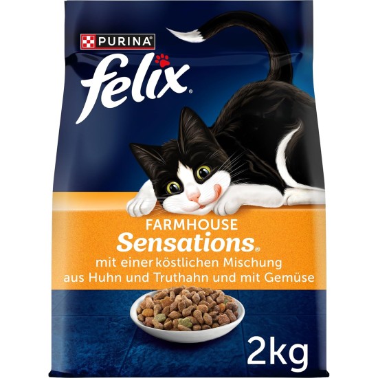 Felix Farmhouse Sensations Dry Cat Food, Pack of 6 (6 x 2 kg) Felix Farmhouse Sensations Dry Cat Food, Pack of 6 (6 x 2 kg)