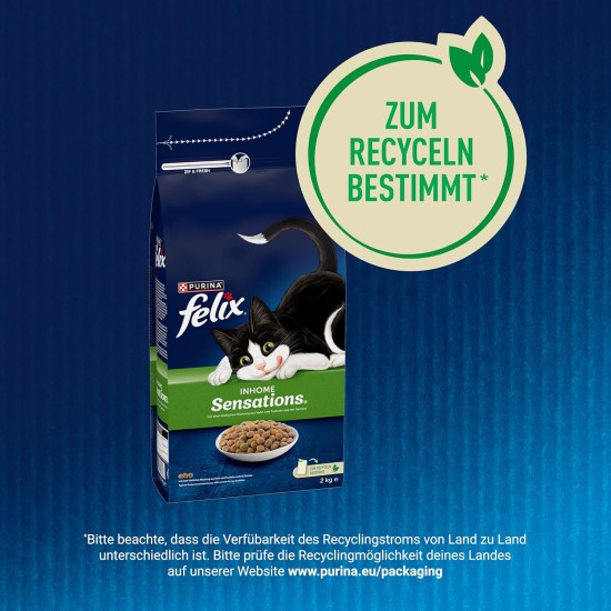 Felix Inhome Sensations Cat Dry Food (with Chicken Grain and Addition of Garden Green) 1 kg Box Felix Inhome Sensations Cat Dry Food (with Chicken Grain and Addition of Garden Green) 1 kg Box