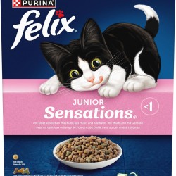 Felix Junior Sensations Dry Cat Food, Chicken and Turkey, with Milk and Vegetables, Pack of 5 (5 x 1 kg) Felix Junior Sensations Dry Cat Food, Chicken and Turkey, with Milk and Vegetables, Pack of 5 (5 x 1 kg)
