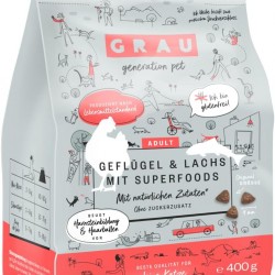GRAU The Original Dry Food for Cats, Poultry & Salmon with Superfoods, 1 Pack (1 x 400 g), Gluten-Free, for Adult Cats GRAU The Original Dry Food for Cats, Poultry & Salmon with Superfoods, 1 Pack (1 x 400 g), Gluten-Free, for Adult Cats