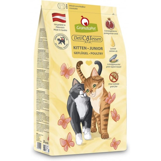 GranataPet Delicatessen Adult Poultry, 300 g, Dry Food for Cats, Tasty Cat Food, Complete Feed without Grains and No Added Sugar GranataPet Delicatessen Adult Poultry, 300 g, Dry Food for Cats, Tasty Cat Food, Complete Feed without Grains and No Added Sugar