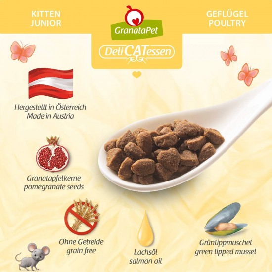 GranataPet Delicatessen Adult Poultry, 300 g, Dry Food for Cats, Tasty Cat Food, Complete Feed without Grains and No Added Sugar GranataPet Delicatessen Adult Poultry, 300 g, Dry Food for Cats, Tasty Cat Food, Complete Feed without Grains and No Added Sugar