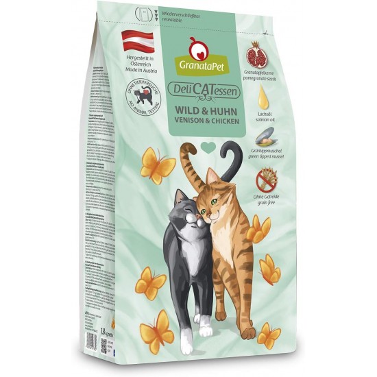GranataPet Delicatessen Adult Poultry, 300 g, Dry Food for Cats, Tasty Cat Food, Complete Feed without Grains and No Added Sugar GranataPet Delicatessen Adult Poultry, 300 g, Dry Food for Cats, Tasty Cat Food, Complete Feed without Grains and No Added Sugar