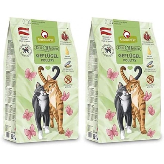 GranataPet Delicatessen Adult Poultry, 300 g, Dry Food for Cats, Tasty Cat Food, Complete Feed without Grains and No Added Sugar GranataPet Delicatessen Adult Poultry, 300 g, Dry Food for Cats, Tasty Cat Food, Complete Feed without Grains and No Added Sugar