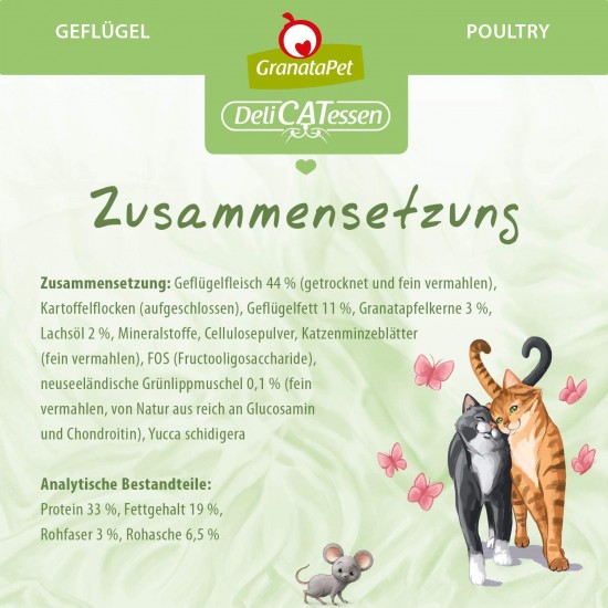 GranataPet Delicatessen Adult Poultry, 300 g, Dry Food for Cats, Tasty Cat Food, Complete Feed without Grains and No Added Sugar GranataPet Delicatessen Adult Poultry, 300 g, Dry Food for Cats, Tasty Cat Food, Complete Feed without Grains and No Added Sugar