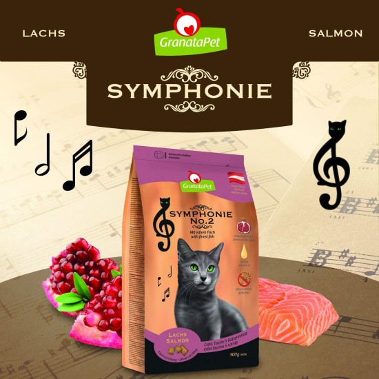 GranataPet Symphonie No. 2 Salmon, Dry Food for Cats, Complete Feed without Grains and Added Sugar, Tasty Cat Food with Fine Fish, 300 g GranataPet Symphonie No. 2 Salmon, Dry Food for Cats, Complete Feed without Grains and Added Sugar, Tasty Cat Food with Fine Fish, 300 g
