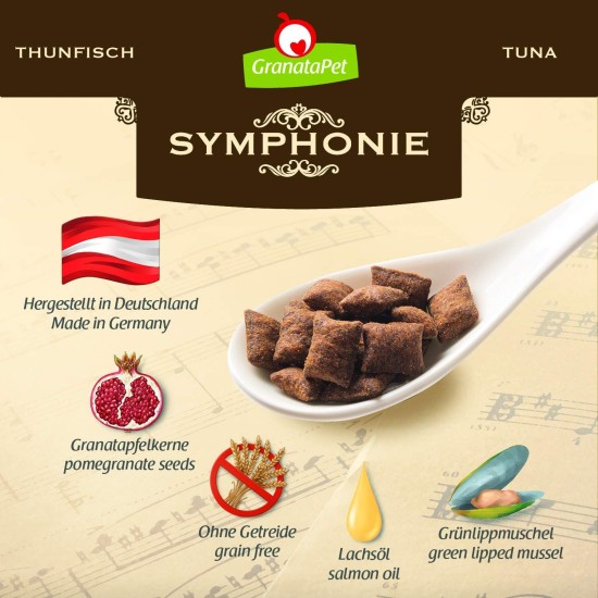 GranataPet Symphonie No. 2 Salmon, Dry Food for Cats, Complete Feed without Grains and Added Sugar, Tasty Cat Food with Fine Fish, 300 g GranataPet Symphonie No. 2 Salmon, Dry Food for Cats, Complete Feed without Grains and Added Sugar, Tasty Cat Food with Fine Fish, 300 g