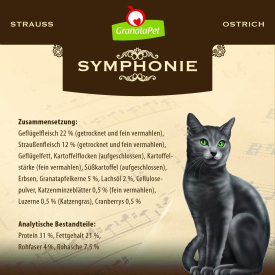 GranataPet Symphonie No. 2 Salmon, Dry Food for Cats, Complete Feed without Grains and Added Sugar, Tasty Cat Food with Fine Fish, 300 g GranataPet Symphonie No. 2 Salmon, Dry Food for Cats, Complete Feed without Grains and Added Sugar, Tasty Cat Food with Fine Fish, 300 g